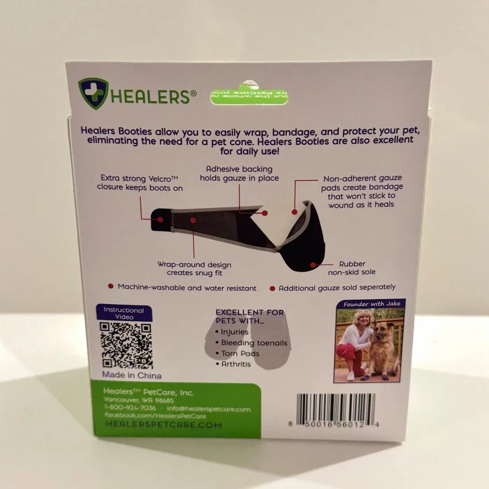 HEALERS MEDICAL DOG BOOTS, Pet Apparel for Large Dogs (75-90lb).